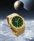 Paul Rich Frosted Star Dust II Gold Green — 43mm Automatic or Quartz Dress Watch