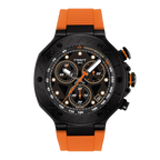 Tissot T-Race 45mm — Black Dial, Orange Silicone Strap