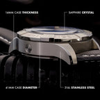 Ocean Crawler Dream Diver - Polar Ice Meteorite — 41mm Automatic Dive Watch