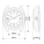 Ocean Crawler Field Crawler - Rhodium Specter — 40mm Automatic Field Watch