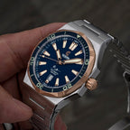 Ocean Crawler Bolt - Blue, Solid 18K Red Gold Bezel — 42mm Automatic Dive Watch