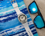 Ocean Crawler Bolt - LumeWave Edition - White — 42mm Automatic Dive Watch