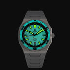 Ocean Crawler Bolt - LumeWave Edition - White — 42mm Automatic Dive Watch