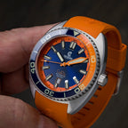 Ocean Crawler Core Diver - Blue/Orange — 44mm Automatic Dive Watch