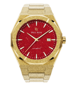 Paul Rich Frosted Star Dust II Gold Red — 43mm Automatic or Quartz Dress Watch