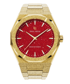 Paul Rich Frosted Star Dust II Gold Red — 43mm Automatic or Quartz Dress Watch